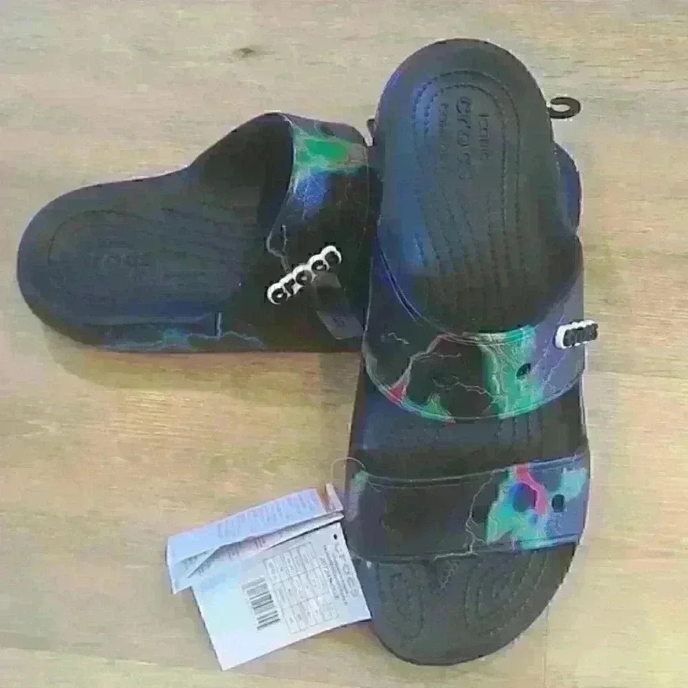 Crocs slide sandals black and lightning